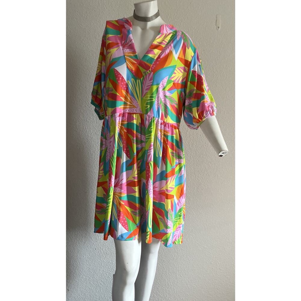 Mary Square Colorful Pink Dress Size XL | UPF | Pockets | NWT